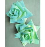 Rose hair flower turquoise green 2x