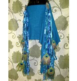 Blue Mermaid (peacock) belly dance yarn fall