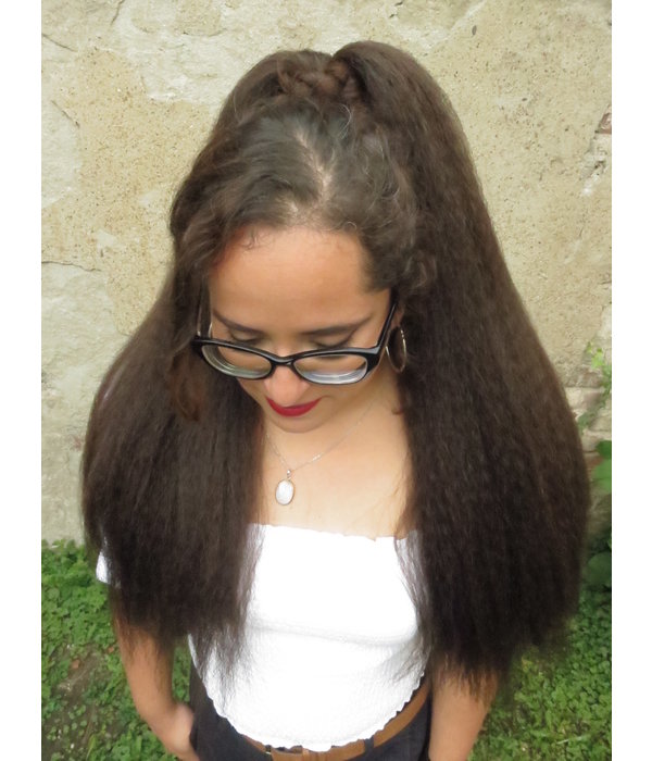 Afro Hair Fall Size L, crimped hair