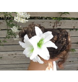 White Aloha Lily Hair Flower 2 x