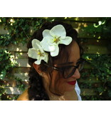 Ivory Orchid Hair Flowers 2 x