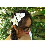 Ivory Orchid Hair Flowers 2 x