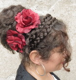 Haarblüte Rose weinrot 2 x