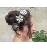 Filigree Silver Hair Flowers, 1-6 pcs