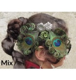 Peacock Hair Jewelry Silver Flower