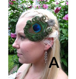 Peacock Hair Jewelry Silver Flower