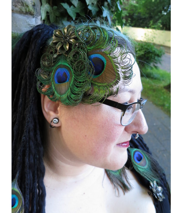 Peacock Fascinator Nostalgic Flower