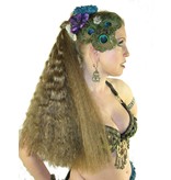 Peacock Feather Headpiece - silver flower