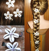 Cowry Hair Flowers, semiprecious stone beads