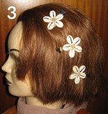 Cowry Hair Flowers, semiprecious stone beads