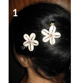 Cowry Hair Flowers, semiprecious stone beads