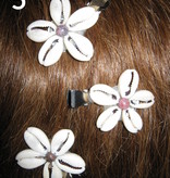 Cowry Hair Flowers, semiprecious stone beads