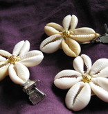 Cowry Hair Flowers, bronze or gold