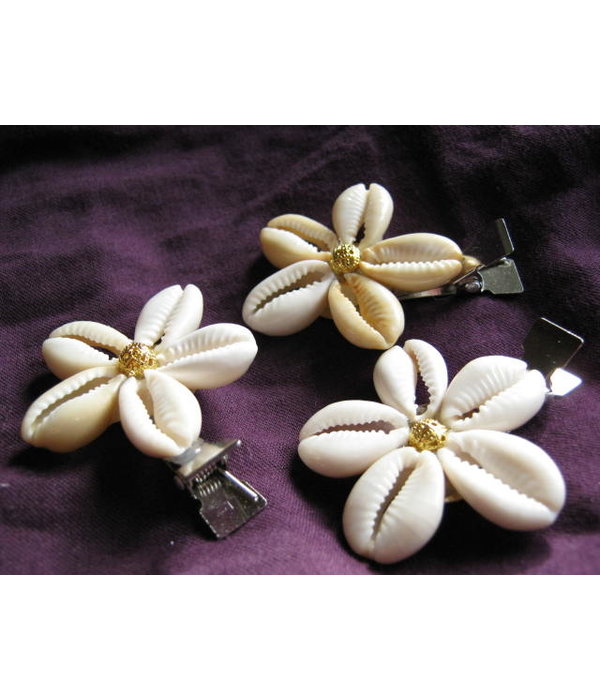 Cowry Hair Flowers, bronze or gold