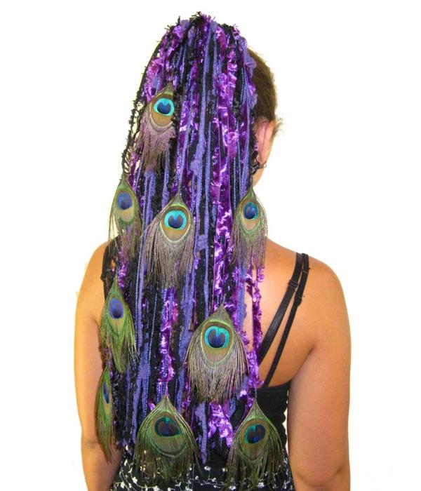 Purple Passion Peacock Yarn Hair Fall