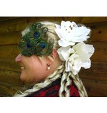 Boho Pfauenfeder Headpiece - altmessing Blüte