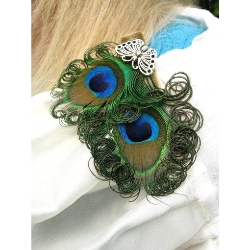 Silver Butterfly Peacock Fascinator