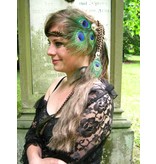 Peacock Feather Silver Tribal Headpiece