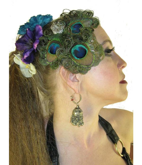 Pfauenfeder Headpiece Silberblume