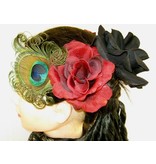 Wine Red Rose Hair Flower 2 x