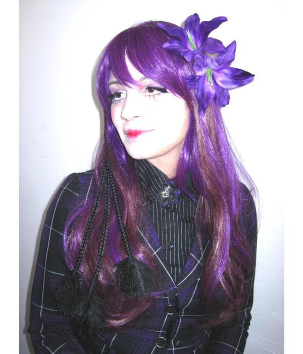 Purple Lily Hair Flower 2 x