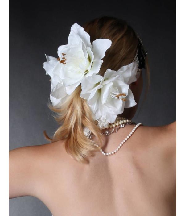 Wedding Amaryllis Hair Flower 2 x