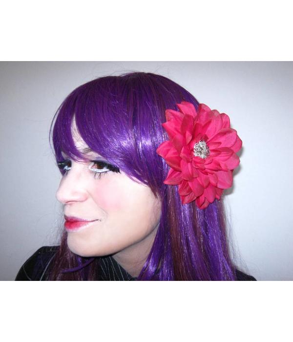 Pink Passion Hair Flower 2 x