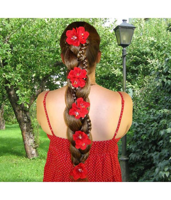 Red Bollywood Hair Flowers