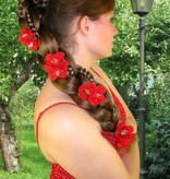 Red Bollywood Hair Flowers