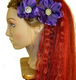 Lila Button Magnolien Haarblüten 2 x