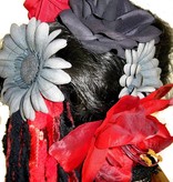 Red Passion Nostalgia Tribal Belly Dance Hair Flower Set