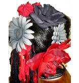 Red Passion Nostalgia Tribal Belly Dance Hair Flower Set