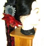 Red Passion Nostalgia Tribal Belly Dance Hair Flower Set