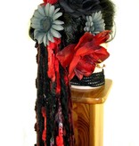 Red Passion Nostalgia Tribal Belly Dance Hair Flower Set