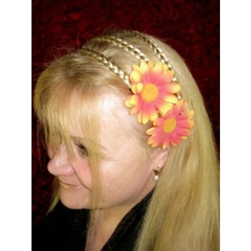 Orange Daisy Hair Jewelry 2 x