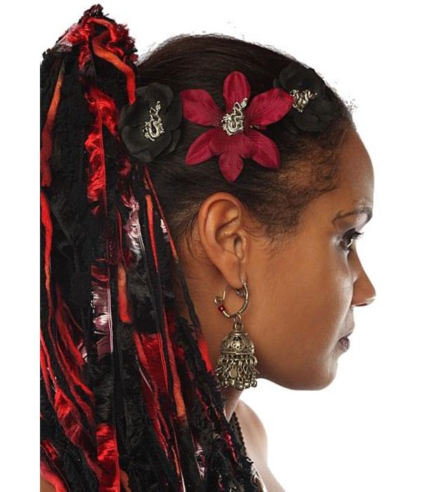 Goth Dragon Hair Flower Set