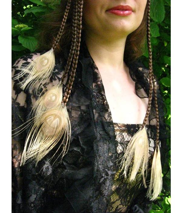 Peacock Feather Hair Piece Set With Fair Feathers Perfect For