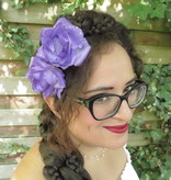 Purple Rose Hair Flowers 2 x