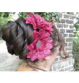 Pink Wine Dahlia Hair Flowers 2 x