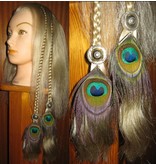 Tribal Fusion Peacock Feather Hair Piece