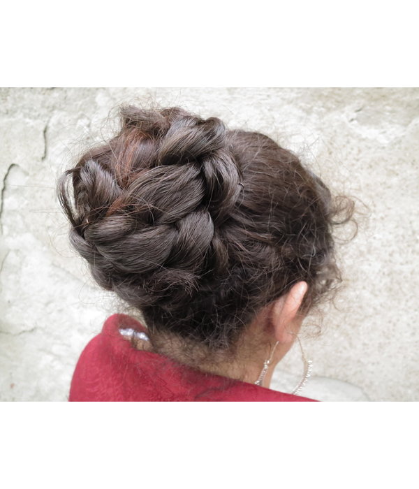 Natural Messy Chignon braided M