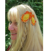 Bollywood Hair Flowers, Orange Gold