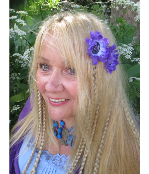 Purple Cameo Hair Flowers 2 x