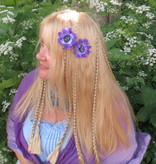 Purple Cameo Hair Flowers 2 x