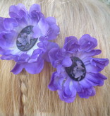 Purple Cameo Hair Flowers 2 x