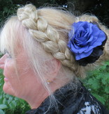 Rosen Haarclip schwarz blau