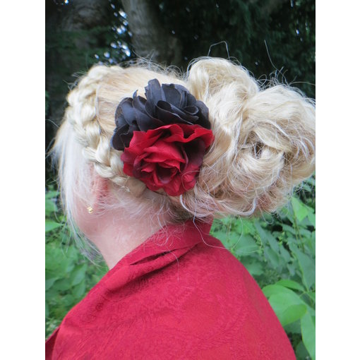 Roses Hair Flowers black dark red