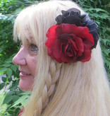 Roses Hair Flowers black dark red