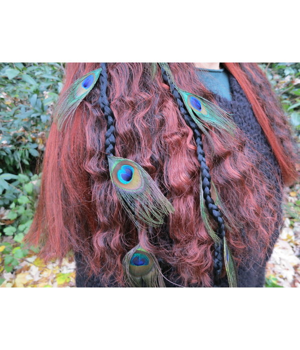 Peacock Extensions, 9 Feathers  - color 1 black