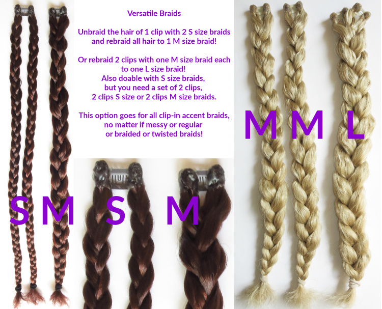 Versatile clip-in braids - how to change the volume size of your braid(s)!